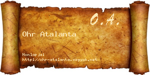 Ohr Atalanta névjegykártya